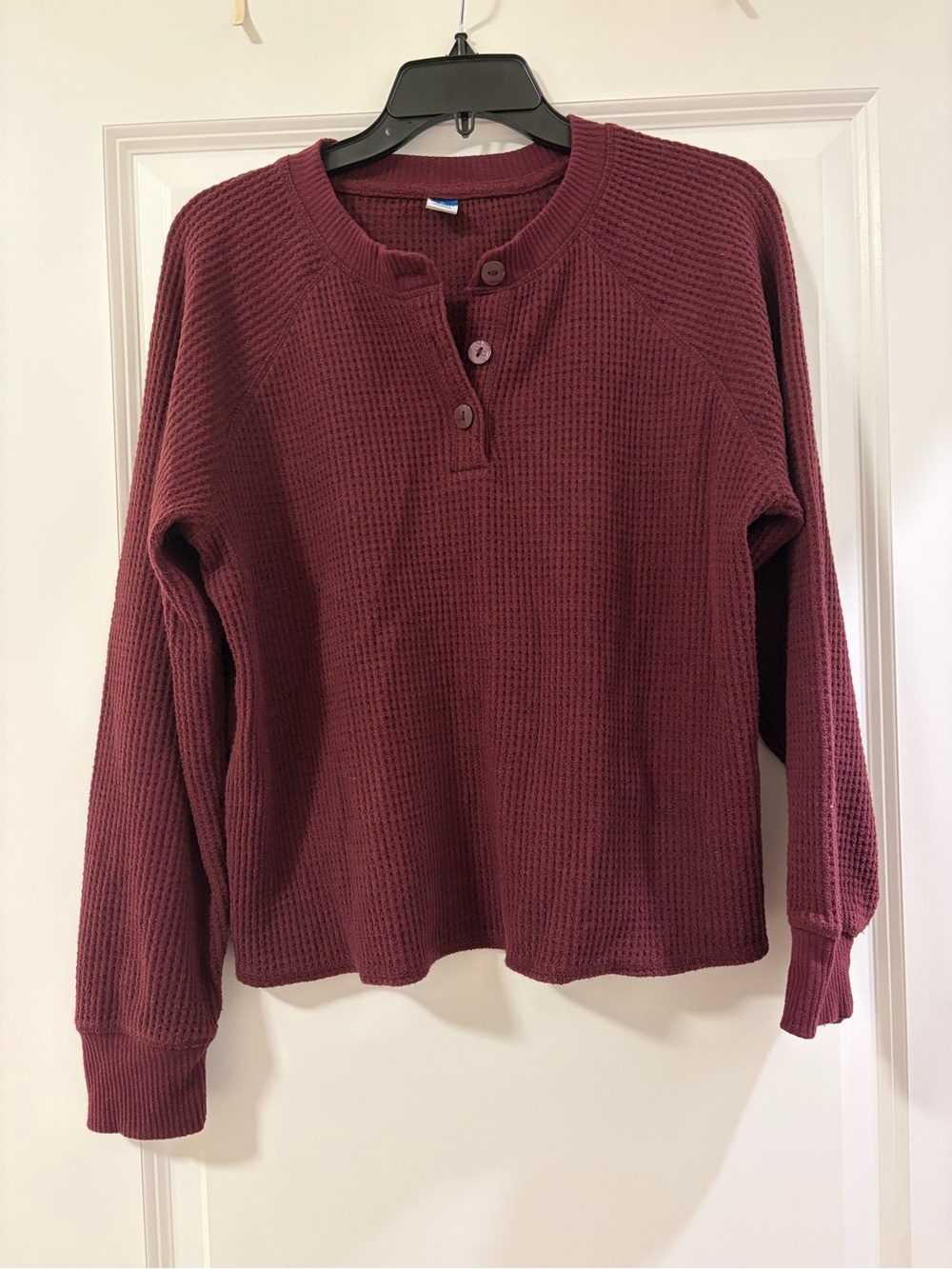 Old Navy Waffle Knit Henley Long-Sleeve Top